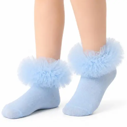 TWINKLING AT DAWN Girls Ruffle Socks Fluffy Ruffle Princess Dress Socks Newborn/Infant/Toddler/Girls - 1