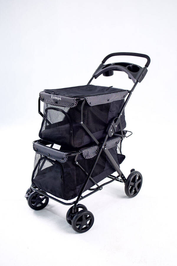 Twins Pet Stroller 51*85*100 Cm Black - 20