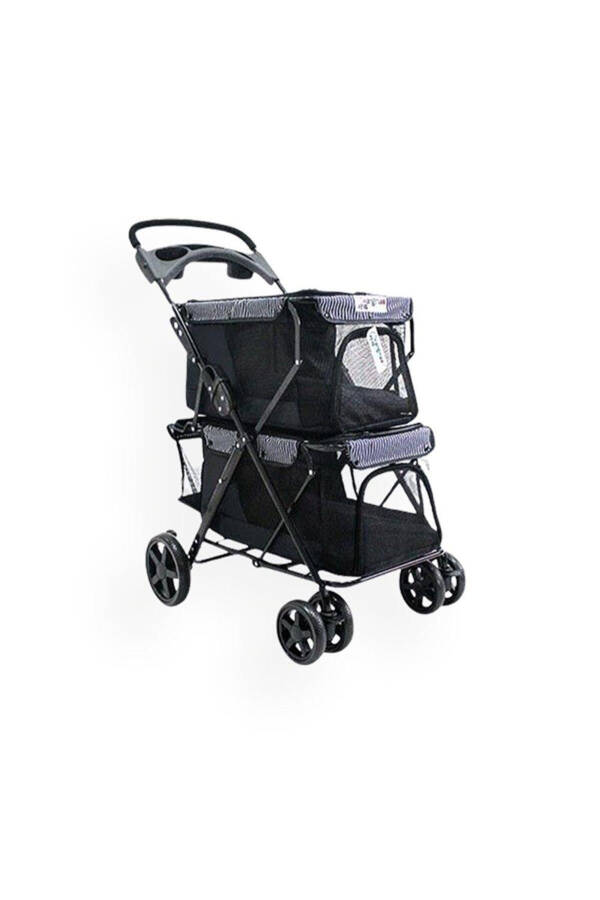 Twins Pet Stroller 51*85*100 Cm Black - 1