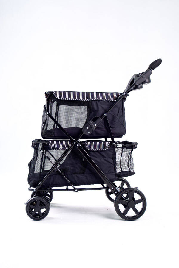 Twins Pet Stroller 51*85*100 Cm Black - 3