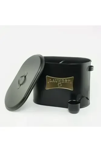 Two Compartment Scaled Metal Lid Detergent Dispenser Lr042-BLACK - 3