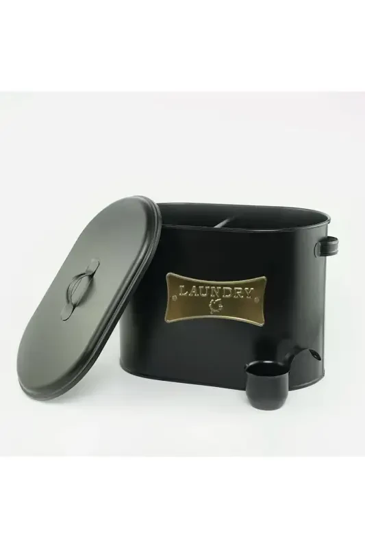 Two Compartment Scaled Metal Lid Detergent Dispenser Lr042-BLACK - 3