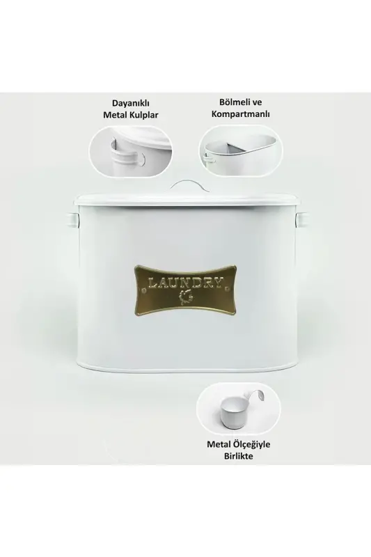 Two-Compartment Scaled Metal Plate Printed Powder Detergent Dispenser Lr041 - 2