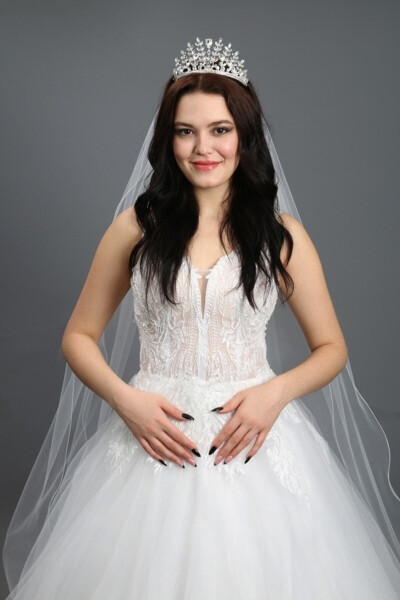 Two-Layer Long Wedding Veil and Bridal Veil with Comb 230 Cm 1st Quality Silk Dream Tulle - 59