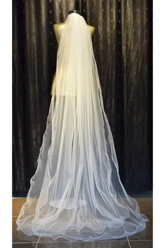 Two-Layer Long Wedding Veil and Bridal Veil with Comb 230 Cm 1st Quality Silk Dream Tulle - PARIS IN PARIS (1)