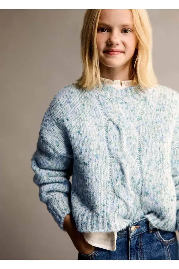 Two-Tone Knitted Sweater - 1