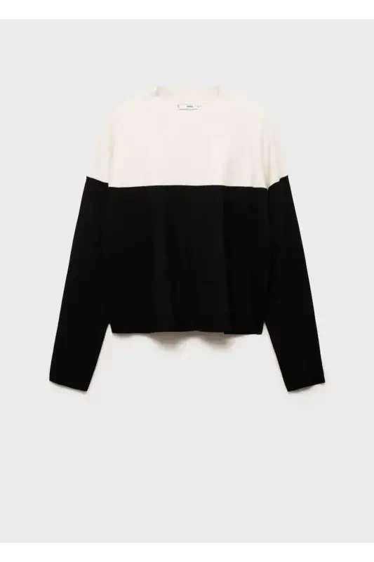 Two Tone Perkins Collar Sweater - 2