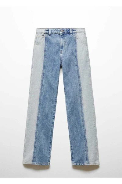 Two-Tone Straight Leg Jeans - 3