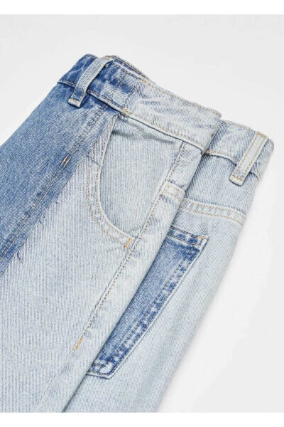 Two-Tone Straight Leg Jeans - 5