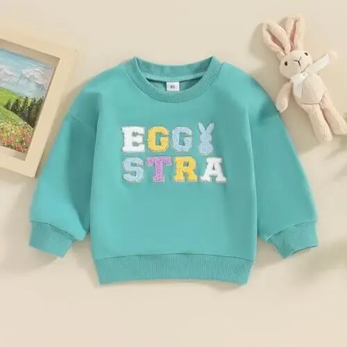 Twopumpkin Toddler Easter Shrit Baby Girl Outfit Crewneck Bunny Sweatshirt Long Sleeve Shirts Holiday Clothes - TWOPUMPKIN (1)