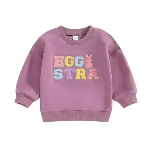 Twopumpkin Toddler Easter Shrit Baby Girl Outfit Crewneck Bunny Sweatshirt Long Sleeve Shirts Holiday Clothes - TWOPUMPKIN