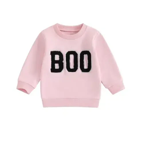 Twopumpkin Toddler Halloween Shrit Baby Girl Outfit Crewneck Sweatshirt Long Sleeve Shirts Holiday Clothes - 1