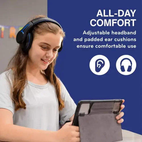 TWT Audio Classroom Eshitish vositalari Bulk 20 Pack – Duro 200 maktab, talabalar, o'qituvchilar uchun quloq ustidagi simli naushniklar - Bolalar, test sinovlari va o'rganish uchun chidamli shovqinni kamaytiruvchi 3,5 mm Jekli naushniklar - 5