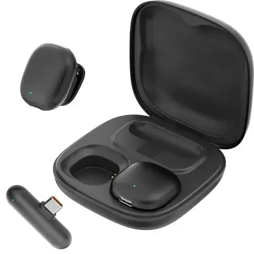 TXTUNE iPhone 16 15 Android uchun simsiz lavalier mikrofon - Ai shovqinni bekor qiluvchi mini telefon mikrofon USB C magnit mik 35H zaryadlash qutisi bilan video yozish Tiktok YouTube Vlogging uchun - 1