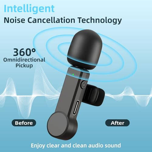 TXTUNE Wireless Lavalier Microphone for iPhone Android iPad - Noise Cancelling Mini Phone Microphone USB C, Cordless Lav Lapel Mic for Video Recording Vlogging YouTube TikTok Podcast - 2