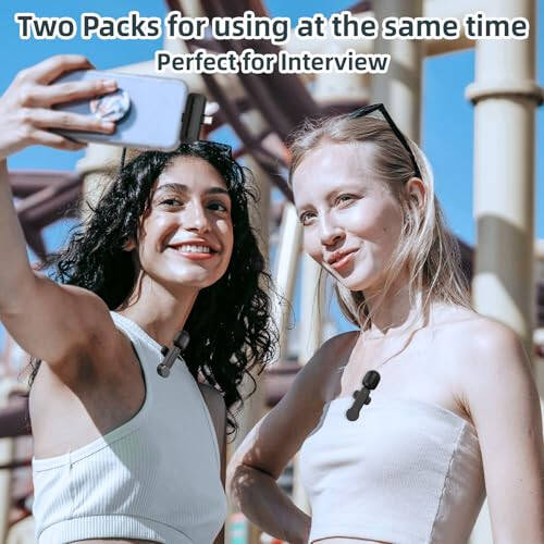 TXTUNE Wireless Lavalier Microphone for iPhone Android iPad - Noise Cancelling Mini Phone Microphone USB C, Cordless Lav Lapel Mic for Video Recording Vlogging YouTube TikTok Podcast - 5