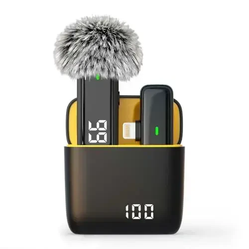 TXTUNE Lapel Microphone Wireless for iPhone iPad - Professional Lavalier Microphone, Noise Cancelling Clip On Mic for Video Recording Vlogging, 24H Charging Case - 3