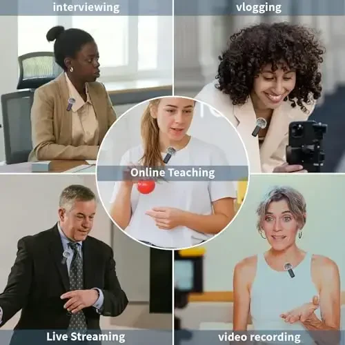 TXTUNE Lapel Microphone Wireless for iPhone iPad - Professional Lavalier Microphone, Noise Cancelling Clip On Mic for Video Recording Vlogging, 24H Charging Case - 7