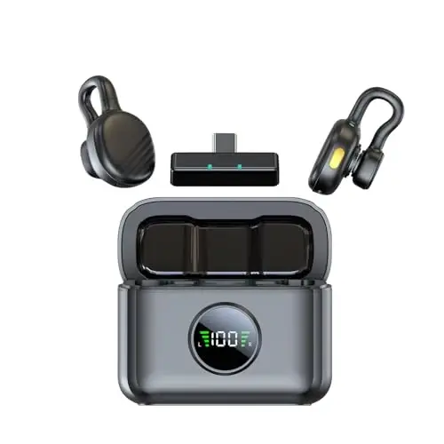 TXTUNE Mini Wireless Microphone for iPhone and Android Content Creator Mic | USB C Lavalier, Charging Case, 21H Battery, Noise Canceling, Video Recording - 1