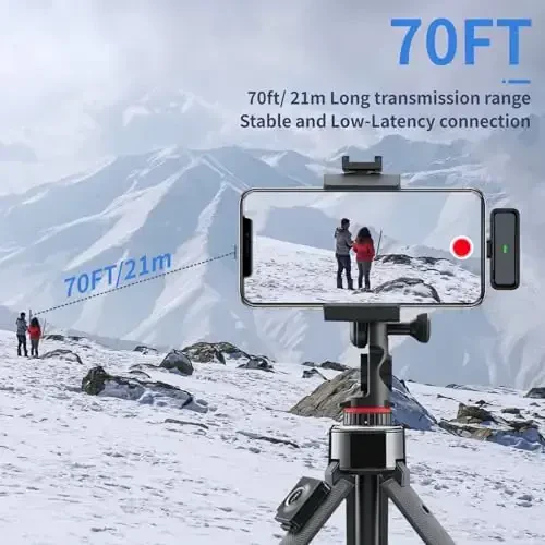 TXTUNE simsiz lavalier mikrofon iPhone 16 15 Android iPad uchun, shovqinni bekor qiluvchi lav mikrofoni 24 soatlik zaryadlash qutisi bilan 70FT video yozish Vlogging YouTube TikTok uchun - 4