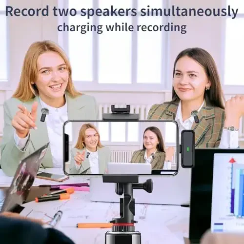 TXTUNE simsiz lavalier mikrofon iPhone 16 15 Android iPad uchun, shovqinni bekor qiluvchi lav mikrofoni 24 soatlik zaryadlash qutisi bilan 70FT video yozish Vlogging YouTube TikTok uchun - 7