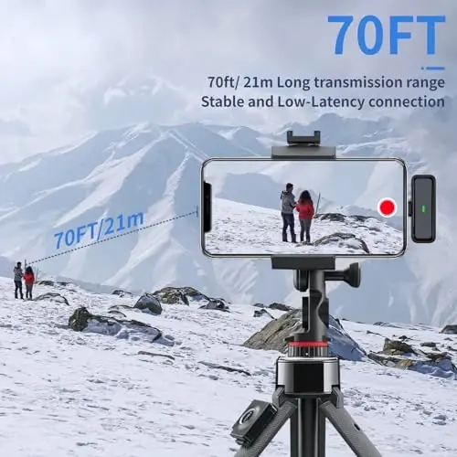 TXTUNE simsiz lavalier mikrofon iPhone 16 15 Android iPad uchun, shovqinni bekor qiluvchi lav mikrofoni 24 soatlik zaryadlash qutisi bilan 70FT video yozish Vlogging YouTube TikTok uchun - 4