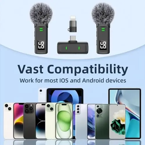 TXTUNE Wireless Lavalier Microphone for Android, USB C Phone Microphone | Mini Mics with Noise Reduction,35H Charging Case, 75FT Transmission, Clip on Lapel Microphone for Video Recording - 6