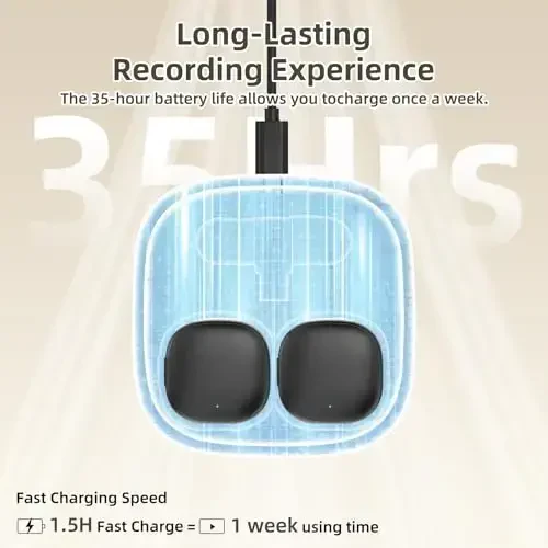 TXTUNE Wireless Lavalier Microphone for iPhone 16 15 Android - Ai Noise Cancelling Mini Phone Microphone USB C Magnetic Mic with 35H Charging Case for Video Recording Tiktok YouTube Vlogging - 5