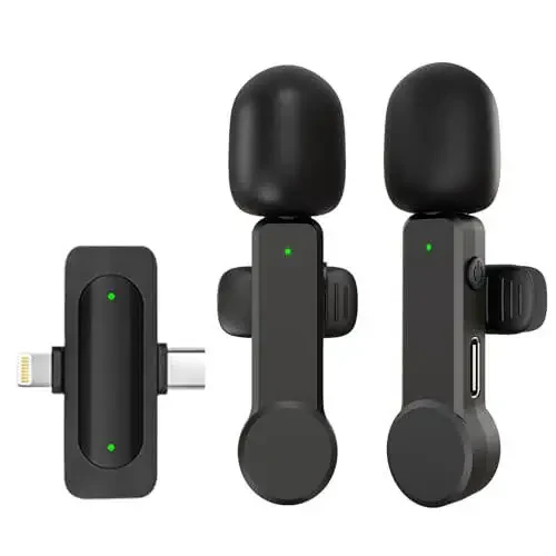 TXTUNE Wireless Lavalier Mini Microphone for iPhone Android iPad- Noise Cancelling Phone Microphone with USB C/Lightning Plug, Cordless Lav Lapel Mic for Video Recording Vlogging Streaming - 1