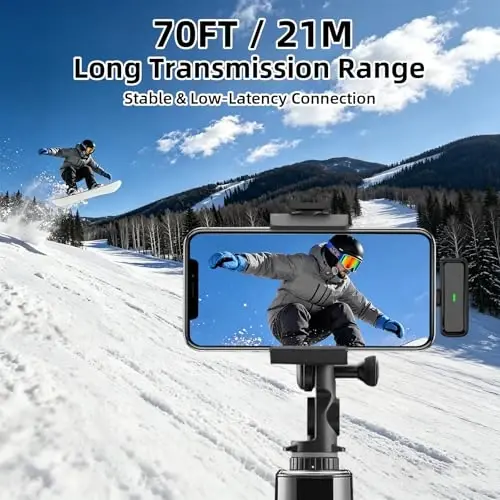 TXTUNE Wireless Microphone for iPhone Android Phone, USB C Mini Clip on Mic | Noise Canceling, 24H Battery Life with Charging Case, 70Ft Range, Lavalier Mic for Content Creators Video Recording Vlogging - 3