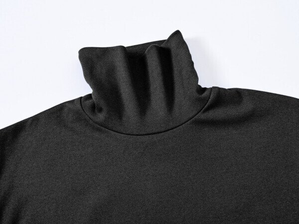 Tyhengta Men's Turtleneck Sweaters Long Sleeve Pullover Sweaters Mock Neck Knitted T-Shirt Basic Slim Fit Tee Tops Black L - 5