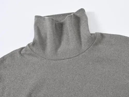 Tyhengta Men's Turtleneck Sweaters Long Sleeve Pullover Sweaters Mock Neck Knitted T-Shirt Basic Slim Fit Tee Tops Grey XL - 8