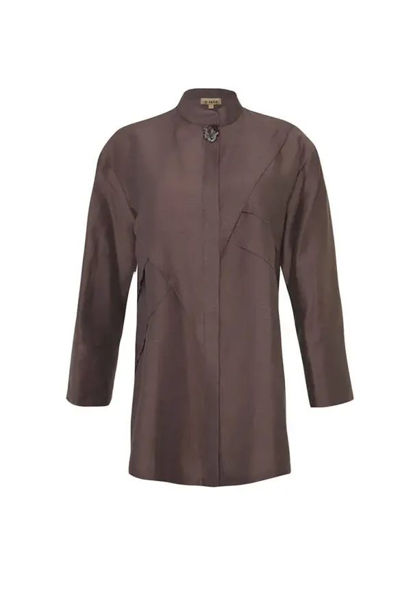 Тyник с воротником-стойкой и отделкой швами - 1