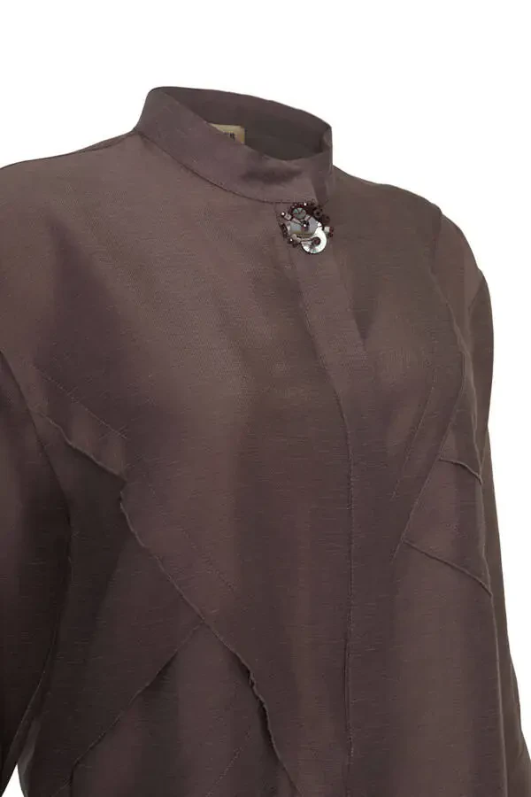 Тyник с воротником-стойкой и отделкой швами - 2