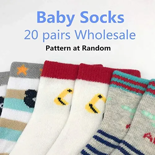 TYONMUJO 20 Pairs Baby Boy Girl Socks Wholesale Cotton Socks Bundle (Pattern at Random) - 5