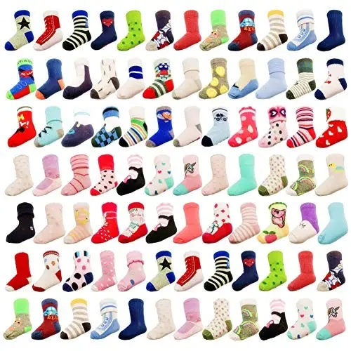 TYONMUJO 20 Pairs Baby Boy Girl Socks Wholesale Cotton Socks Bundle (Pattern at Random) - MODAZONE