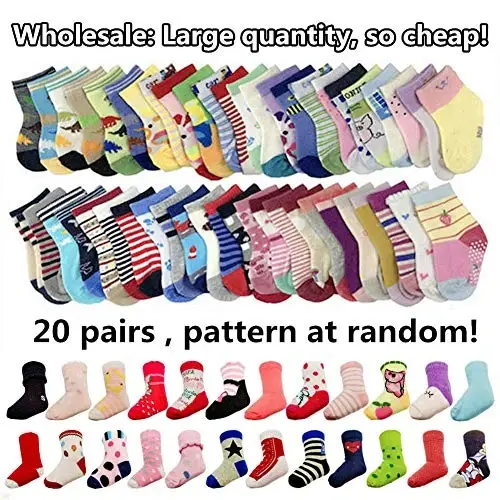TYONMUJO 20 Pairs Baby Boy Girl Socks Wholesale Cotton Socks Bundle (Pattern at Random) - 4