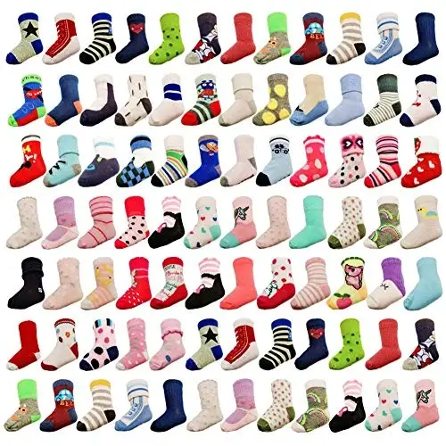 TYONMUJO 20 Pairs Baby Boy Girl Socks Wholesale Cotton Socks Bundle (Pattern at Random) - MODAZONE