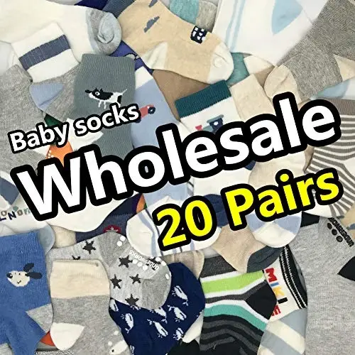 TYONMUJO 20 Pairs Baby Boy Girl Socks Wholesale Cotton Socks Bundle (Pattern at Random) - 2