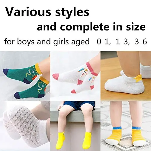 TYONMUJO 20 Pairs Baby Boy Girl Socks Wholesale Cotton Socks Bundle (Pattern at Random) - 7