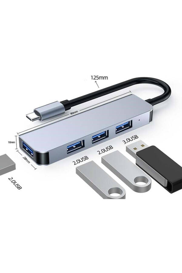 Type-C 1xUSB 3.0 3xUSB 2.0 Hub OTG Çoğaltıcı Adaptörü Byl-2013t - 2