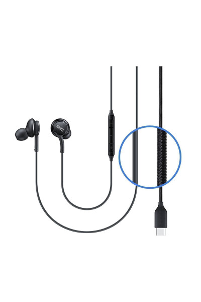 Type C Earphones Compatible with Samsung A33 A34 A53 A54 A60 A73 A80 A8s A9 Pro Fold - 1