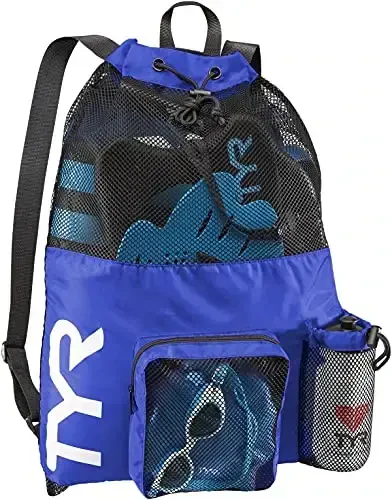 TYR Big Mesh Mummy Backpack for Swim, Gym and Workout Gear, Royal Blue, 40-Liter Capacity - TYR (1)
