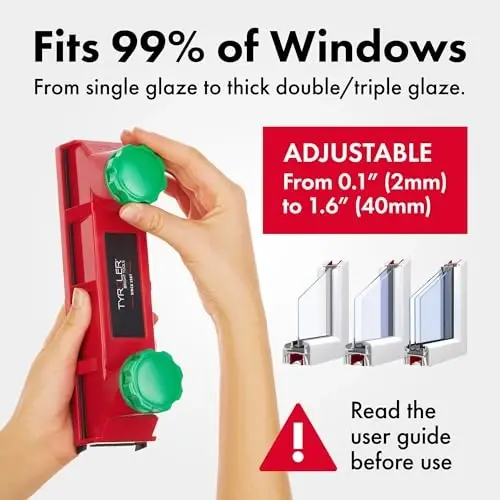 Tyroler Magnetic Window Cleaner Tool | The Glider D4 Double-Sided Window Cleaner Tool Fits Windows 0.1