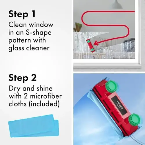 Tyroler Magnetic Window Cleaner Tool | The Glider D4 Double-Sided Window Cleaner Tool Fits Windows 0.1