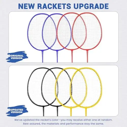 TYRSEN Portable Pickleball Badminton Net Set, 17FT Adjustable Heights All-in-One Net w/4 Pickleball Paddles 4 Badminton Rackets, Freestanding Pickleball Badminton Net for Backyard Driveway - 1
