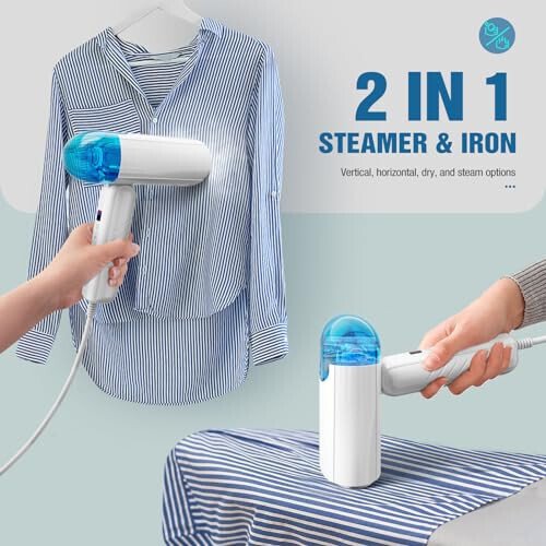TYY Travel Steamer for Clothes with Dual Voltage 100-240V, Foldable Clothes Steamer Fabric Wrinkle Remover, Portable Handheld Garment Steamer and Steam Iron 2-in-1 for Worldwide Traveling - 4