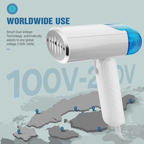 TYY Travel Steamer for Clothes with Dual Voltage 100-240V, Foldable Clothes Steamer Fabric Wrinkle Remover, Portable Handheld Garment Steamer and Steam Iron 2-in-1 for Worldwide Traveling - 2