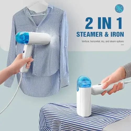 TYY Travel Steamer for Clothes with Dual Voltage 100-240V, Foldable Clothes Steamer Fabric Wrinkle Remover, Portable Handheld Garment Steamer and Steam Iron 2-in-1 for Worldwide Traveling - 4