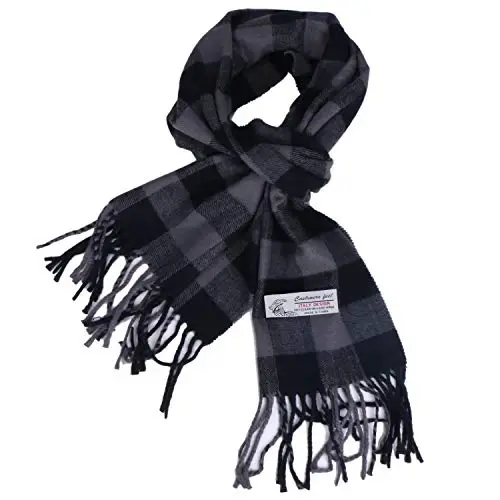 TZ Promise Herringbone Houndstooth Checked Pattern CasModazoneere Feel Classic Soft Luxurious Winter Scarf For Men Women - 1